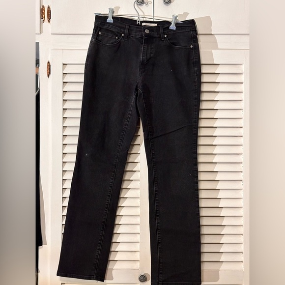 Women’s Levi 505 straight black denim jeans size 10 (waist 30) - Picture 1 of 3
